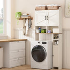 Homhedy Wooden Over The Toilet Storage Cabinet with Barn Door - Image 6