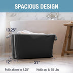 Collapsible Laundry Basket - Midnight Black/Shadow Gray (2PK) - Image 3