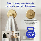 HOME SO Suction Cup Hooks for Shower & Bathroom Towel Holder 4-Pack Gold - Image 4
