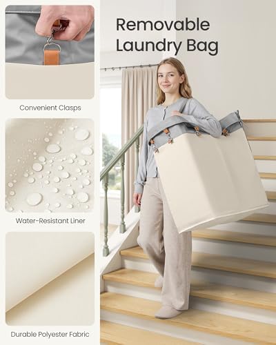 SONGMICS Laundry Basket with Wheels, 2-Section, 37.0 Gallons (140 L) - Image 7