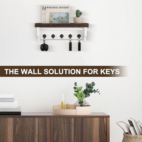 Key and Mail Holder Wall Mount, Mail Organizer with 5 Key Hooks - Image 7