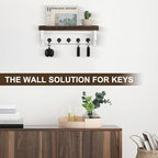 Key and Mail Holder Wall Mount, Mail Organizer with 5 Key Hooks - Image 7