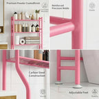 GloTika 3-Tier Over Toilet Storage, Anti-Tilt, 64" H, Pink - Image 6