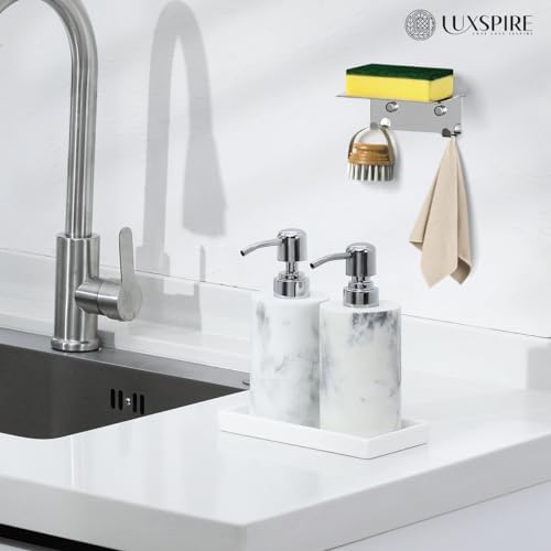 Luxspire Bathroom Vanity Tray Ceramic Perfume and Jewelry Dish, Mini, White - Image 2
