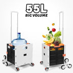 FELICON SELORSS Folding Utility Climber Cart Portable Rolling Crate-White - Image 6