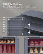 VASAGLE 4-Tier Shoe Cabinet, Farmhouse Freestanding Storage Organizer - Image 5
