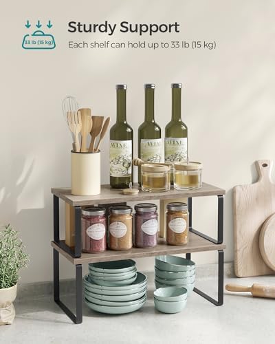 SONGMICS Cabinet Organizer Shelf, Set of 4 Spice Rack, Kitchen Storage - Image 4
