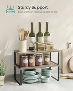 SONGMICS Cabinet Organizer Shelf, Set of 4 Spice Rack, Kitchen Storage - Image 4