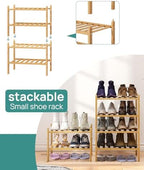 viewcare Small Shoe Rack, 2-Tier Shoe Rack for Entryway, Bamboo Wood Shoe Shelf for Closet & Hallway, Long 17.2IN | Beautiful | Functional | Sturdy | Durable - Image 5