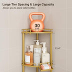 ELYKEN Corner Shower Caddy Standing, 3 Tier Metal Shower Organizer, Gold - Image 3