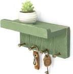 Rebee Vision Key Holder Wall Mount with 4 Key Hooks for Entryway, Green by REBEEVISION