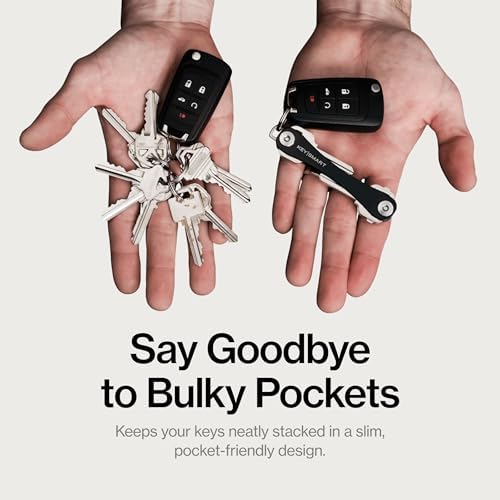 KeySmart Original Key Holder - Compact Key Organizer for Key Chain, Minimalist Clutter-Free EDC Keychains Key Ring, Black, 8 Keys, 2 Pack - Image 2
