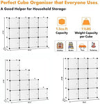 C&AHOME 12-Cube Storage Organizer with Door Cube Shelf Closet Cabinet White - Image 3