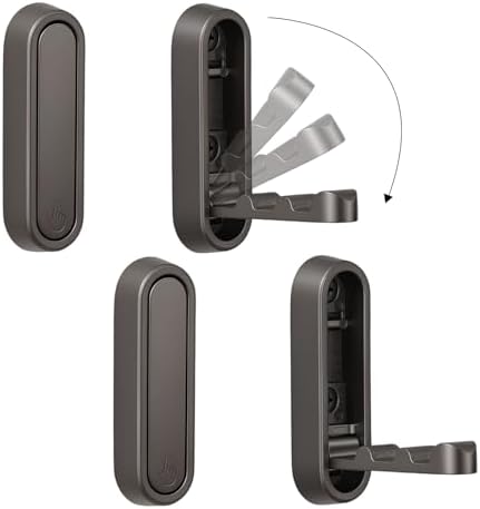 Dntorx Folding Wall Hooks, 2 Pack, Grey, Zinc Alloy, Heavy Duty Coat Hooks by Dntorx