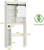 Vabches Over The Toilet Storage Cabinet with Sliding Barn Door. White - Image 2