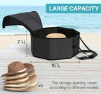 SLEEPING LAMB Hat Box for Travel and Storage, Collapsible Cowboy Cap Organizer for Closet with Handles, Hat Boxes for Men and Women Storage Large Cap Case Carrier with Cardbord, Black - Image 3