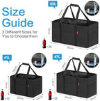 LHZK Standing Extra Large Utility Tote Bag with Metal Wire Frame and the Sides Rinforced, Extra Large Tote Bag with Handle, Reusable Grocery Bags Foldable, Beach Bag, Car Tote (Black) - Image 4