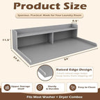 Royxen Laundry Countertop with 2-Tier Shelf Universal Fit, Washer and Dryer Countertop with Storage Space, Shelf Height 11.5 Inches, Solid Wood Core, Grey - Image 2