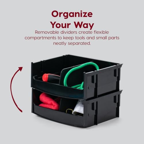 IRIS USA 32-Drawer Organizer with 4 Bins and Dividers, Garage Tool, Black - Image 4
