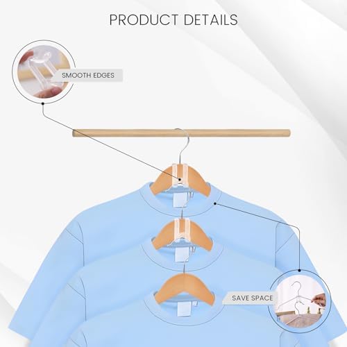 Hanger Hooks Space Saving, 60 PCS Clothes Hanger Connector Hooks | Closet Space Savers for Hanging Clothes, Clear - Image 3