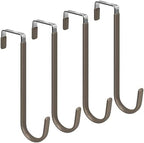 FYY Over the Door Hooks, Single-Hanger 4 Pack, Fits Doors 1.6" Brown by FYY