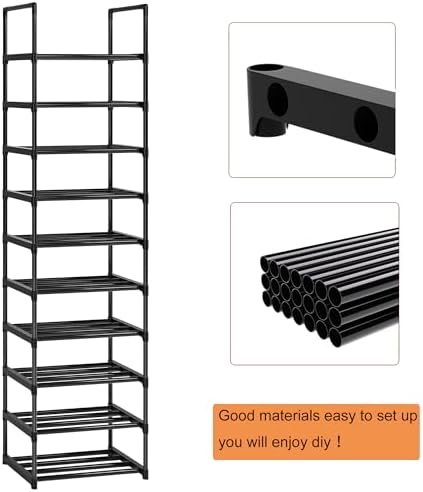 OYREL Sturdy Metal Organizer for Narrow Closets, Shoe Shelf Stand (Pack of 2) - Image 5