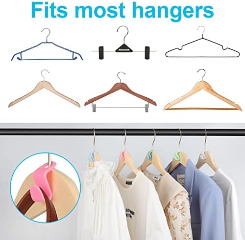 100 PCS Hanger Connector Hooks, Hangers Space Saving, Hanger Clips for Plastic Hangers(5 Color) - Image 7