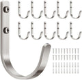 10-Pack 22LB Wall Hooks for Hanging Towel/Coat, Brushed Nickel by Josmimic