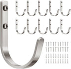 10-Pack 22LB Wall Hooks for Hanging Towel/Coat, Brushed Nickel by Josmimic