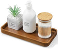 ALELION 10" Acacia Wood Bathroom Vanity Tray for Counter, Wooden Soap Dispenser Tray for Kitchen, Toilet Tank Tray, Perfume Makeup Jewelry Catchall Organizer by ALELION