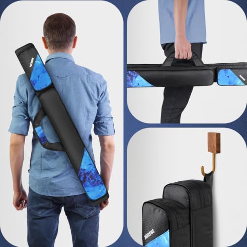 PEKREWS Pool Cue Case, Pool Stick Case 2x2 with 2 Accessories Pockets - Image 7