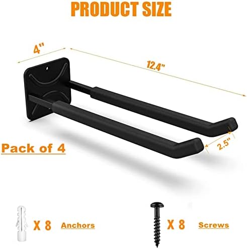 TORACK 4-Pack Garage Storage System Hooks, Wall Mount Tool Organizer - Image 6