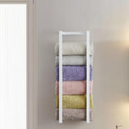 Towel Rack for Rolled Towels, Towel Rack for Bathroom,Wall Mounted Metal Bathroom Organizer, Bath Towel Holder Wall for Modern Small Space Bathroom Towel Storage (White) - Image 4