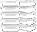 KOMUEE 10 Packs 30 oz Glass Meal Prep Containers with Lids, White by KOMUEEUS