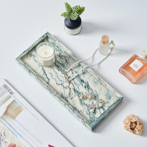Natural Marble Vanity Tray, Stone Organizer for Bathroom & Kitchen - Image 5