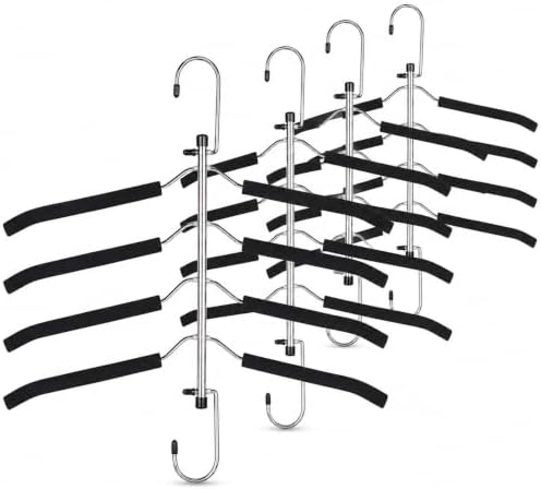 Space Saving Clothes Hangers – 5-in-1 Shirt & Coat Hangers with Non-Slip Foam, Stainless Steel Tiered Closet Organizer for Sweatshirts, Hoodies, Sweaters, T-Shirts – 4 Pack by ZNBEN by Unknown