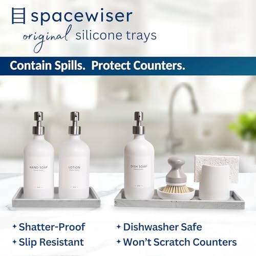 Spacewiser Countertop & Vanity Silicone Tray – 2 PC (11.7" & 7.7") Set - Image 2
