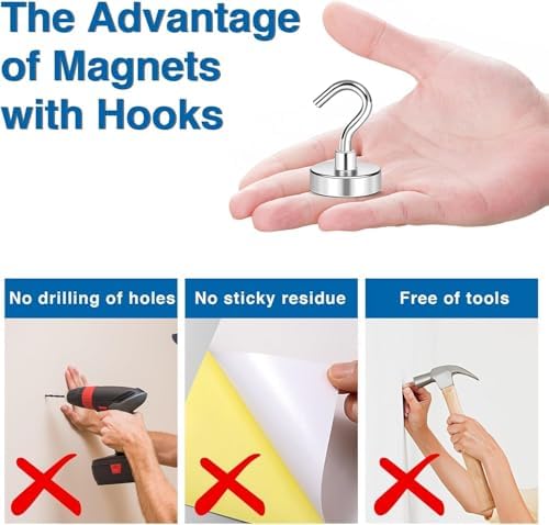 LOVIMAG Magnetic Hooks for Cruise Essentials 2026 Cabins Door 15 Pack-30LBS - Image 6