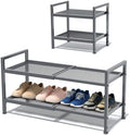 Expandable Shoe Rack for Closet, Entryway, Shoe Storage, 2-Tier, Grey by Unknown