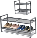 Expandable Shoe Rack for Closet, Entryway, Shoe Storage, 2-Tier, Grey by Unknown
