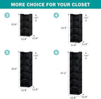 YOUDENOVA Hanging Closet Organizer and Storage for Clothes, 5-Shelf, Black | Locker/RV/Camper Organizer, 2 Side Pockets, Hanging Shelves for Small Closet, Dorm Room Essentials for Guys, Non-woven Fabric - Image 5