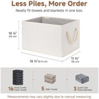 StorageWorks Fabric Storage Bins with Rope Handles, Beige, Extra Large - Image 3