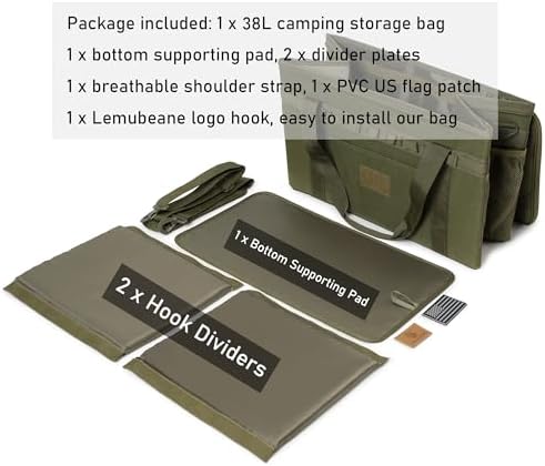 Tactical Camping Storage Bag Utility Tote Bag Camping Kitchen Organizer with Axe Holder & Shoulder Strap - Image 5