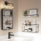 WOPITUES Bathroom Shelves Over Toilet with Protective Metal Guardrail - Image 5
