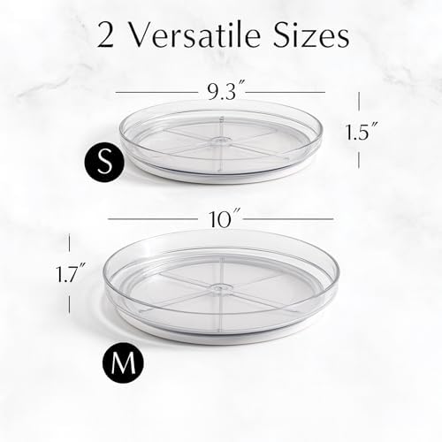 NOSTALGIQ Set Lazy Susan - Lazy Susan Organizer 2-Pack - Rotating Cabinet & Spice Rack, Clear - Image 2