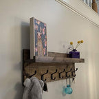 Coat Rack with Shelf Wall Mounted with Storage (Choose Your Length) Towel Rack Entryway Organizer Key Hooks (32" L (8 Hooks)) - Image 4
