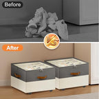 Foyego 2 Pack Shoe Organizer for Closet, with Wheels, Beige and Grey - Image 6