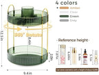 360° Rotating Makeup Organizer, Upgraded 2 Tier Skincare Perfume Organizers for Women, Bathroom Organizer Countertop, Clear Cosmetic Dresser Organizer with Makeup Brush Holder, Sink&Counter (Green) - Image 2