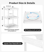3 Tier Lazy Susan Bathroom Countertop Organizer, 360° Clear Rotating Square Storage Tray, Cosmetics and Perfume Organizer, Spinning Storage Tray Vanity Organizer Shelf for Bathroom Cabinet, Kitchen - Image 6