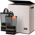 SOLEDI Large Double Laundry Hamper with Lid, Collapsible Clothes Hamper 2 section with Removable Bags, Space-Saving Laundry Basket for Bedroom, Dorm, College by SOLEDI